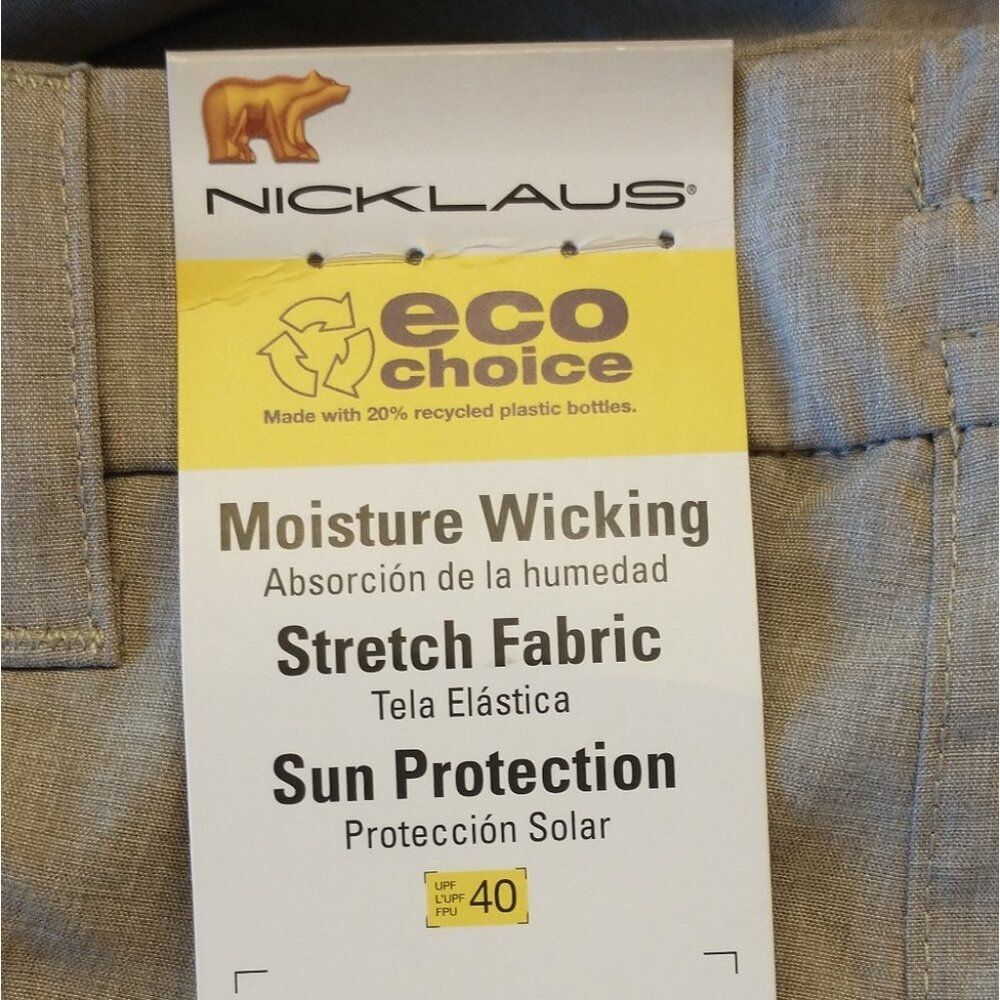 New With Tags Men's Jack Nicklaus Khaki Golf Chino Shorts Size 40 - Picture 3 of 12